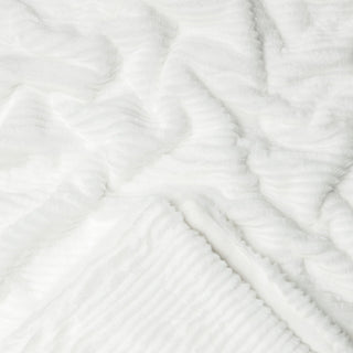 Stripe Textured Faux Fur Throw Blanket