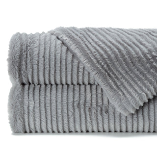 Stripe Textured Faux Fur Throw Blanket