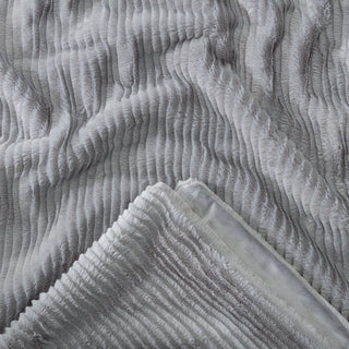 Stripe Textured Faux Fur Throw Blanket