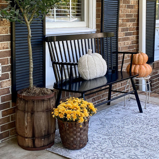 Black Railing Bench