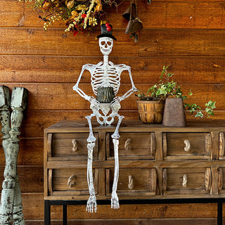 33 Inch Sitting Skeleton Decor