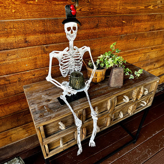 33 Inch Sitting Skeleton Decor