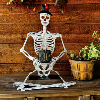 33 Inch Sitting Skeleton Decor