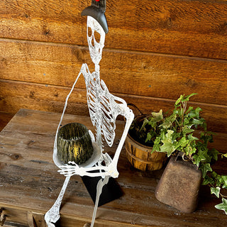 33 Inch Sitting Skeleton Decor