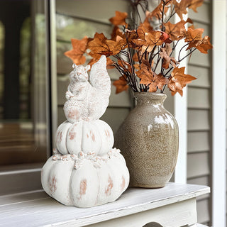 Elegant Squirrel & Pumpkin Decor