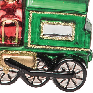 Glass Holiday Train Ornament