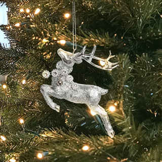 Silver Reindeer Ornament