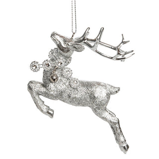 Silver Reindeer Ornament