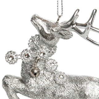 Silver Reindeer Ornament