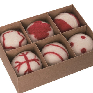 Felt Tufted Ornaments, Set of 6