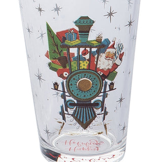 Glass Christmas 20oz Tumblers, Set of 4