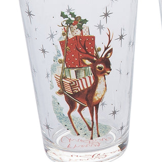 Glass Christmas 20oz Tumblers, Set of 4