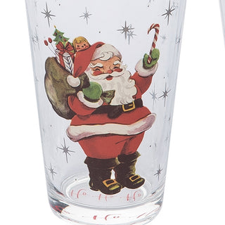 Glass Christmas 20oz Tumblers, Set of 4