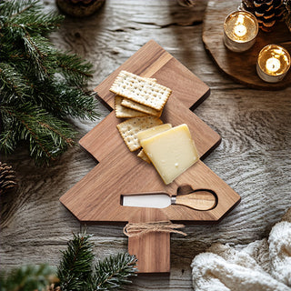 Wood Holiday Tree Serving Board