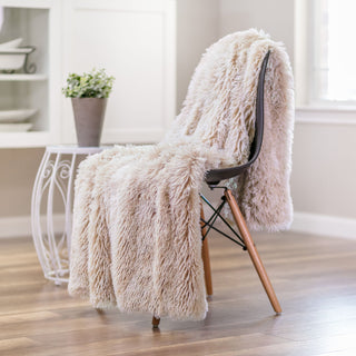 Longfur Ombre Faux Fur Throw Blanket