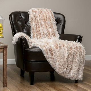 Longfur Ombre Faux Fur Throw Blanket