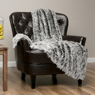 Longfur Ombre Faux Fur Throw Blanket