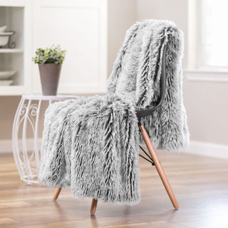 Longfur Ombre Faux Fur Throw Blanket