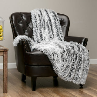 Longfur Ombre Faux Fur Throw Blanket