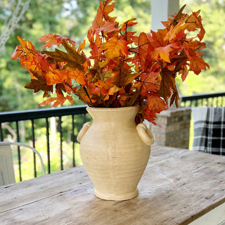 Aged Terracotta Vase with Handles