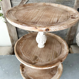 26 Inch Rustic Tiered Wooden Stand