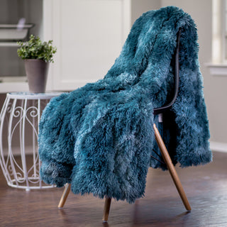 Wolf Faux Long Fur Throw Blanket