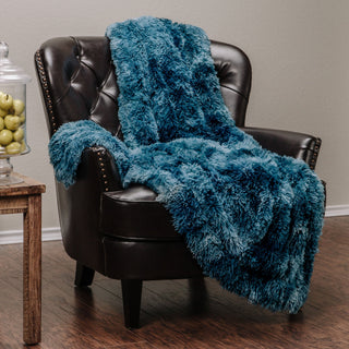 Wolf Faux Long Fur Throw Blanket