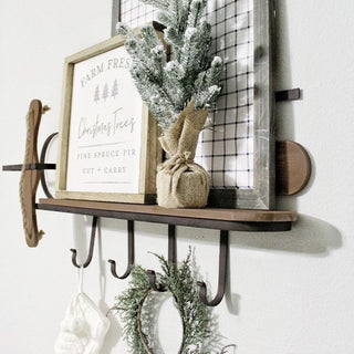 Vintage Wooden Sled Shelf