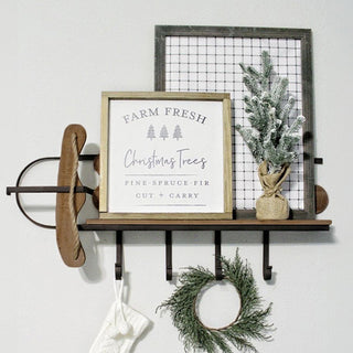 Vintage Wooden Sled Shelf