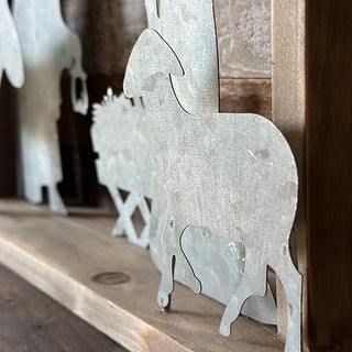 Rustic Wood and Metal Tabletop Nativity Scene