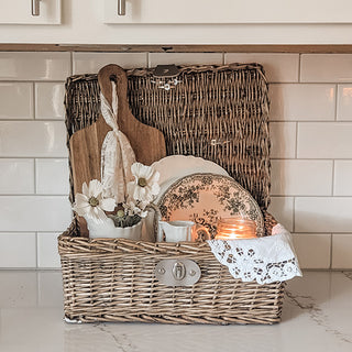 Multiuse Woven Willow Basket with Lid