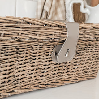 Multiuse Woven Willow Basket with Lid