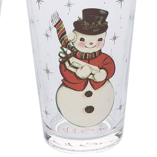 Glass Christmas 20oz Tumblers, Set of 4