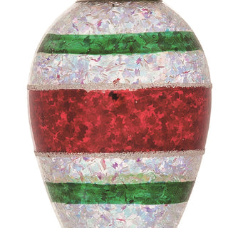 Glass Retro Christmas Bulb Ornaments, Set of 2