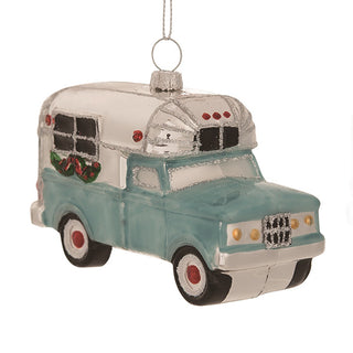 Glass Camper Christmas Ornaments, Set of 2