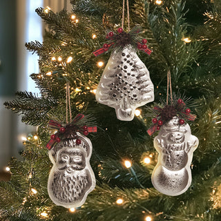 Metal Molded Ornaments, Set of 3