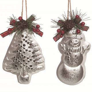 Metal Molded Ornaments, Set of 3