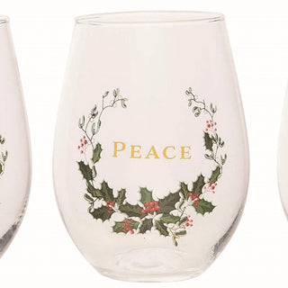 Holly Stemless Wine Glasses, Set of 4