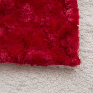 Luxury Romantic Red Lovely Hearts Dreamy Plush Faux Fur Throw Blanket