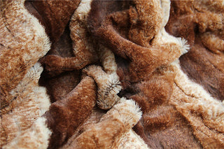 Golden Brown Faux Fur Sherpa Throw Blanket