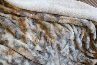 Luxurious Russian Lynx Faux Fur Throw Blanket