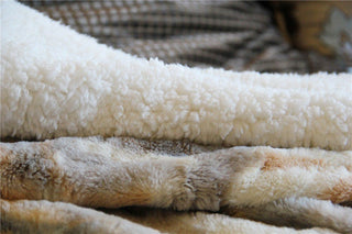 Luxurious Russian Lynx Faux Fur Throw Blanket