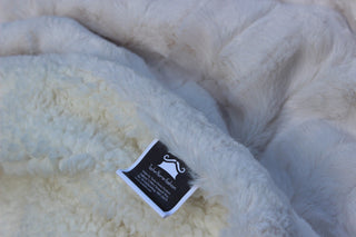 White Ivory Polar Faux Fur with Sherpa Throw Blanket