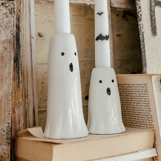 Boo Taper Candle Holders, Set of Two