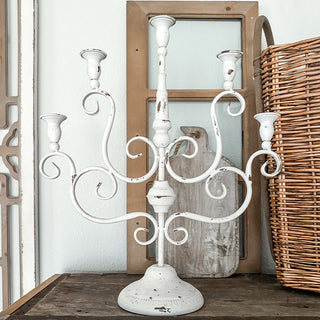 Distressed Scrollwork Candelabra