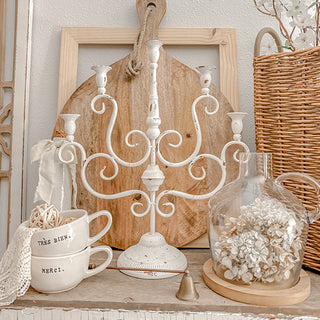 Distressed Scrollwork Candelabra