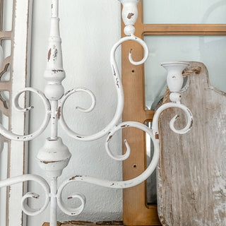 Distressed Scrollwork Candelabra