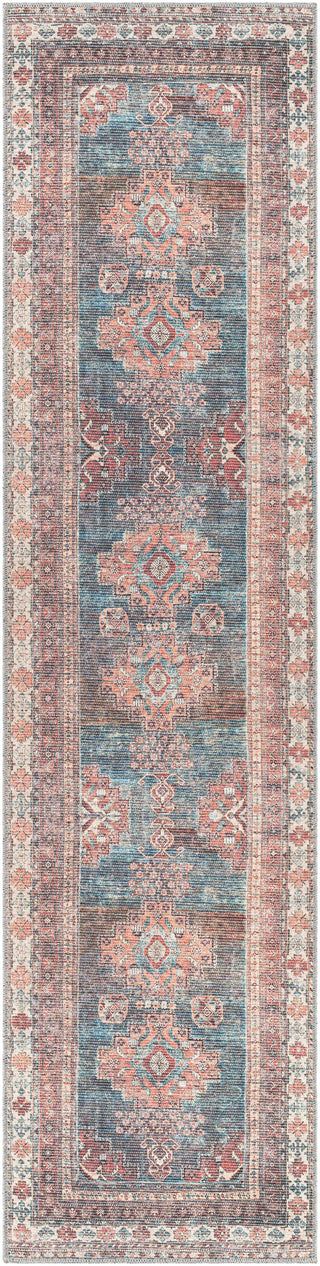 Red & Blue Washable Area Rug