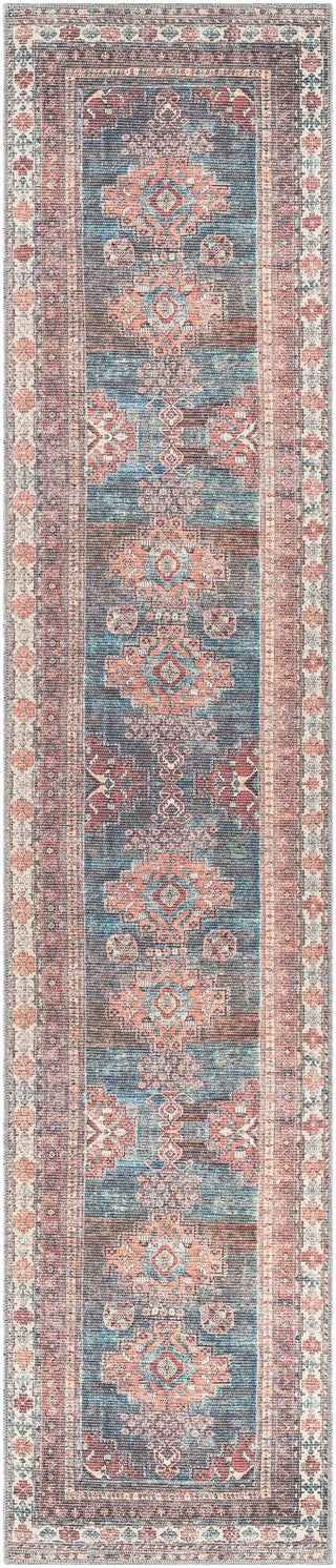 Red & Blue Washable Area Rug