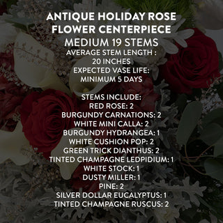 Antique Holiday Rose Flower Centerpiece